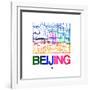 Beijing Watercolor Street Map-NaxArt-Framed Art Print