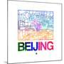 Beijing Watercolor Street Map-NaxArt-Mounted Art Print