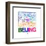 Beijing Watercolor Street Map-NaxArt-Framed Art Print