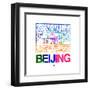 Beijing Watercolor Street Map-NaxArt-Framed Art Print