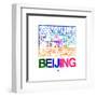 Beijing Watercolor Street Map-NaxArt-Framed Art Print