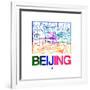 Beijing Watercolor Street Map-NaxArt-Framed Premium Giclee Print