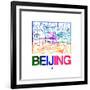 Beijing Watercolor Street Map-NaxArt-Framed Premium Giclee Print