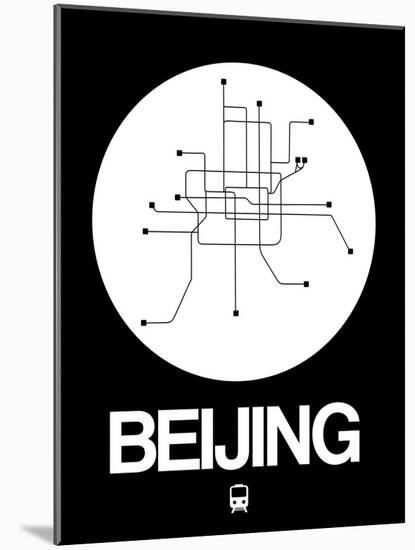 Beijing White Subway Map-NaxArt-Mounted Art Print