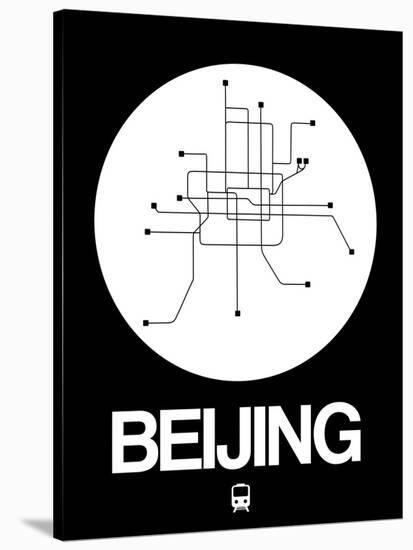 Beijing White Subway Map-NaxArt-Stretched Canvas