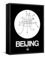 Beijing White Subway Map-NaxArt-Framed Stretched Canvas