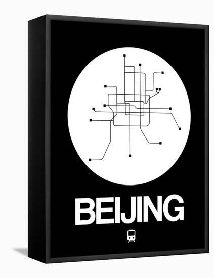 Beijing White Subway Map-NaxArt-Framed Stretched Canvas