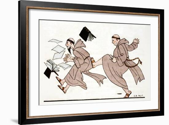 Being Chased by the Abbot, 1920-Georges Barbier-Framed Giclee Print