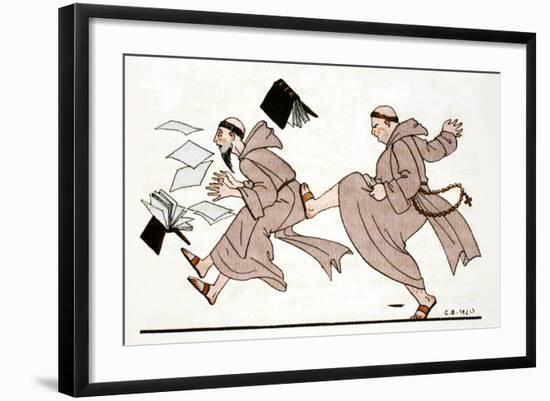 Being Chased by the Abbot, 1920-Georges Barbier-Framed Giclee Print