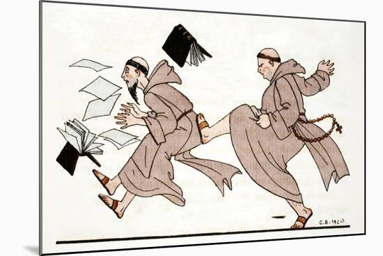 Being Chased by the Abbot, 1920-Georges Barbier-Mounted Giclee Print