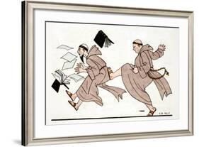 Being Chased by the Abbot, 1920-Georges Barbier-Framed Giclee Print