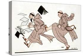 Being Chased by the Abbot, 1920-Georges Barbier-Stretched Canvas