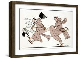 Being Chased by the Abbot, 1920-Georges Barbier-Framed Giclee Print