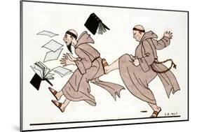 Being Chased by the Abbot, 1920-Georges Barbier-Mounted Giclee Print