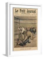 Being Devoured by a Lion, Front Cover Illustration from 'Le Petit Journal'-Henri Meyer-Framed Giclee Print