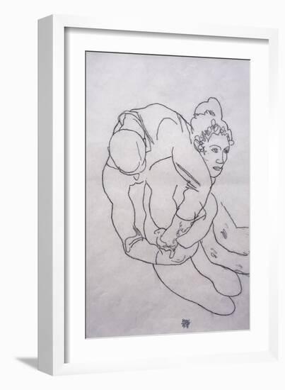 Being Embraced; Umarmende, 1918-Egon Schiele-Framed Giclee Print