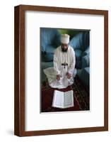 Bektachi dervish reading Koran, Tirana, Albania-Godong-Framed Photographic Print