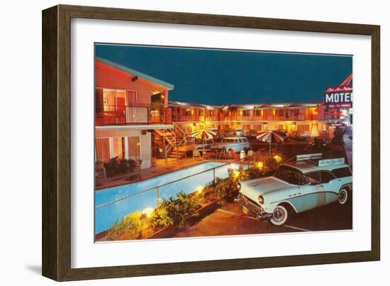 Bel Air Palms Motel, Retro-null-Framed Art Print