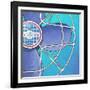 Bel-Aire Fan - Aqua-Larry Hunter-Framed Giclee Print