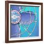 Bel-Aire Fan - Aqua-Larry Hunter-Framed Giclee Print