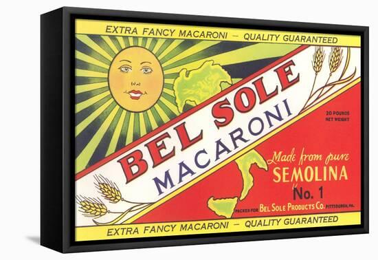 Bel Sole Macaroni Label-null-Framed Stretched Canvas