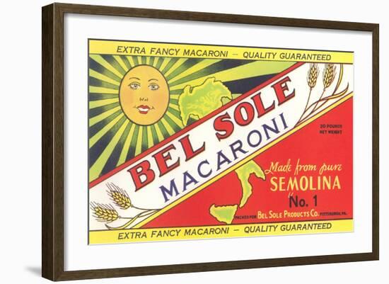 Bel Sole Macaroni Label-null-Framed Art Print