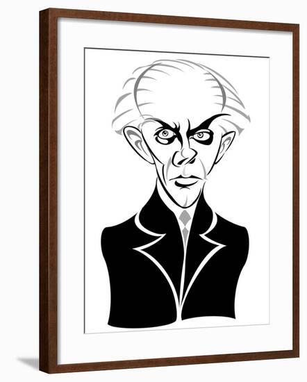 Bela Bartok, Hungarian composer and pianist; stylized caricature-Neale Osborne-Framed Giclee Print