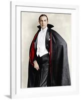 Bela Lugosi dressed in costume for his role in the Broadway play, 'Dracula,' 1927-1928-null-Framed Photo