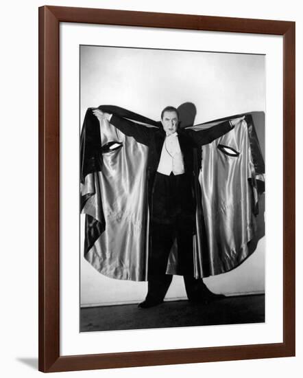 Bela Lugosi in Costume as Dracula, 1931-null-Framed Photographic Print