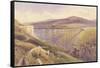 Belah Viaduct, 1869 (W/C and Gouache with Pen and Ink on Paper)-John Osborn Brown-Framed Stretched Canvas