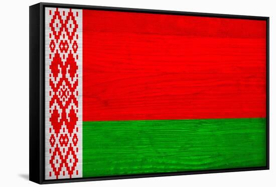 Belarus Flag Design with Wood Patterning - Flags of the World Series-Philippe Hugonnard-Framed Stretched Canvas