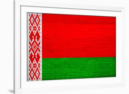 Belarus Flag Design with Wood Patterning - Flags of the World Series-Philippe Hugonnard-Framed Art Print