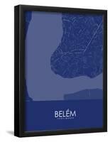 Belem, Brazil Blue Map-null-Framed Poster