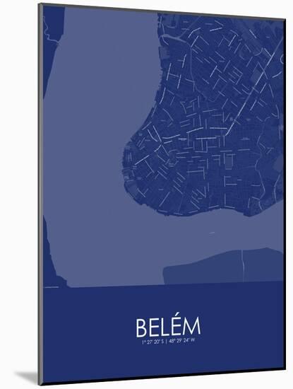 Belem, Brazil Blue Map-null-Mounted Poster