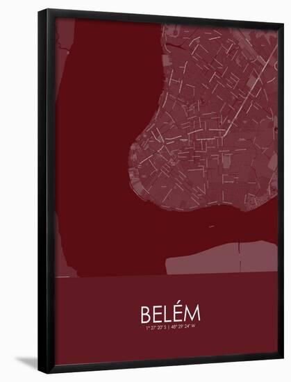 Belem, Brazil Red Map-null-Framed Poster
