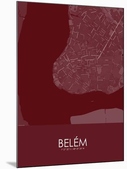 Belem, Brazil Red Map-null-Mounted Poster