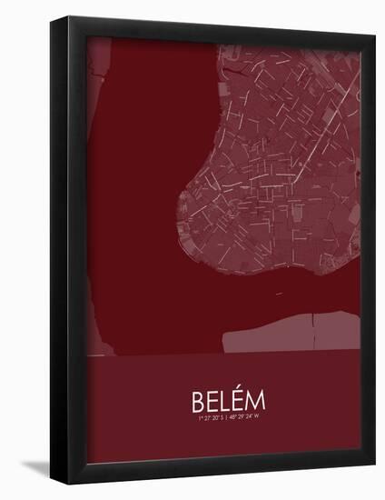 Belem, Brazil Red Map-null-Framed Poster