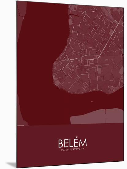 Belem, Brazil Red Map-null-Mounted Poster