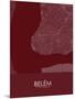 Belem, Brazil Red Map-null-Mounted Poster