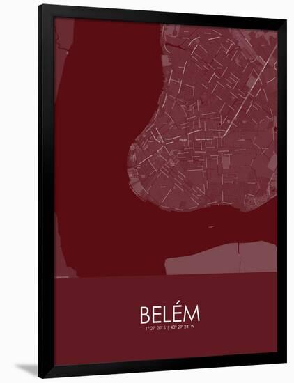 Belem, Brazil Red Map-null-Framed Poster