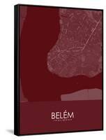 Belem, Brazil Red Map-null-Framed Stretched Canvas