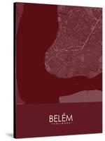 Belem, Brazil Red Map-null-Stretched Canvas