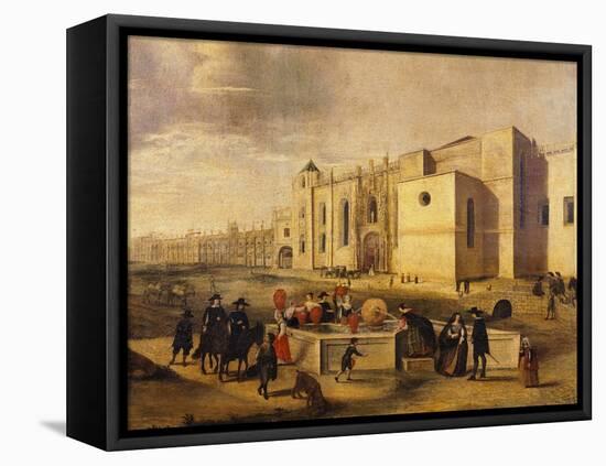 Belem Monastery and Beach, Brazil 17th Century-Ferdinand Georg Waldmuller-Framed Stretched Canvas