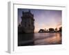 Belem Tower at Dusk (Torre De Belem), Lisbon, Portugal-Ben Pipe-Framed Premium Photographic Print