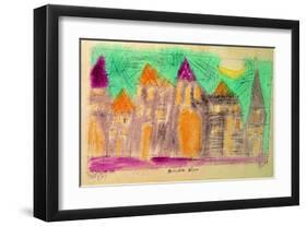 Beleuchtete Hauser, c.1921-Lyonel Feininger-Framed Art Print