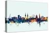 Belfast Northern Ireland Skyline-Michael Tompsett-Stretched Canvas