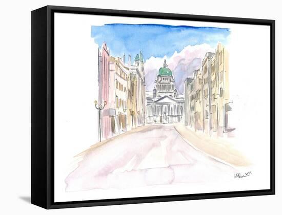 Belfast Northern Ireland Street Scene in Ulster-M. Bleichner-Framed Stretched Canvas