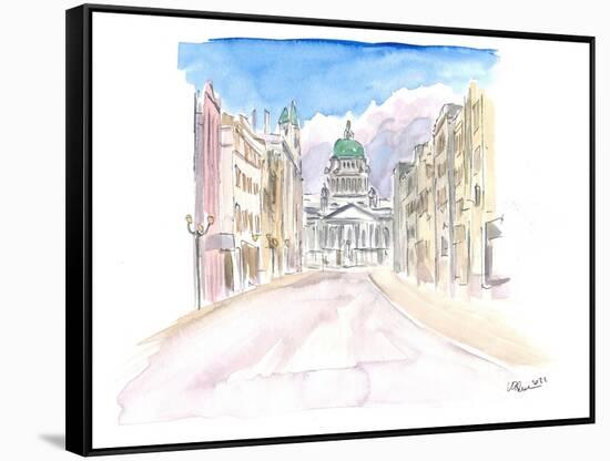 Belfast Northern Ireland Street Scene in Ulster-M. Bleichner-Framed Stretched Canvas