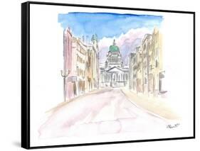 Belfast Northern Ireland Street Scene in Ulster-M. Bleichner-Framed Stretched Canvas
