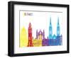 Belfast Skyline Pop-paulrommer-Framed Art Print